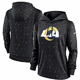 Women's Los Angeles Rams Nike Anthracite 2021 NFL Crucial Catch Therma Pullover Hoodie,baseball caps,new era cap wholesale,wholesale hats